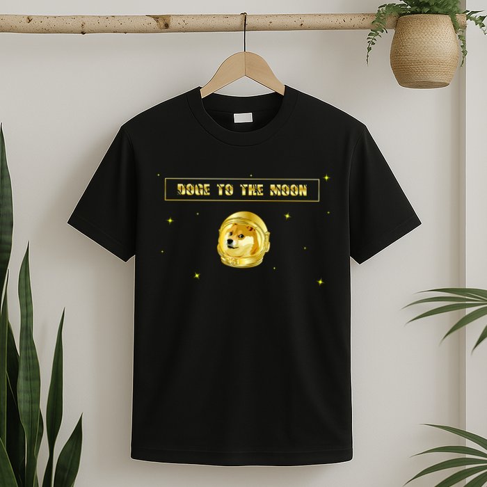 Doge To The Moon Dogecoin Crypto Currency T-Shirt