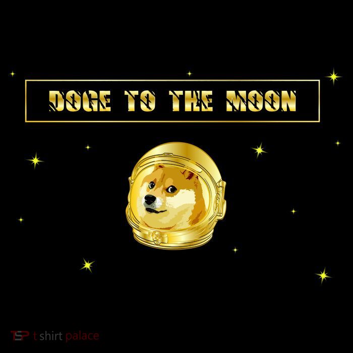 Doge To The Moon Dogecoin Crypto Currency V-Neck T-Shirt