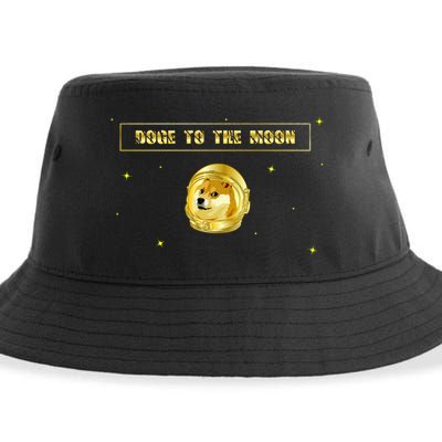 Doge To The Moon Dogecoin Crypto Currency Sustainable Bucket Hat