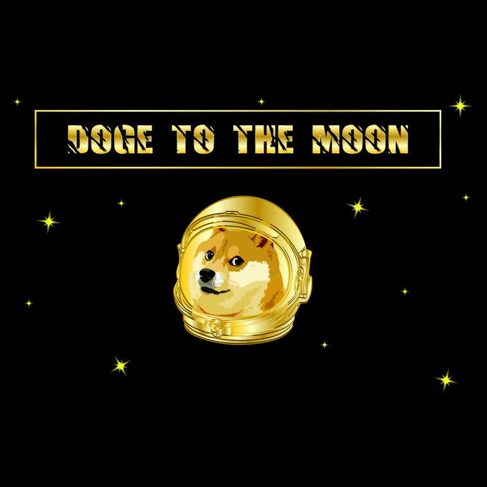 Doge To The Moon Dogecoin Crypto Currency Button