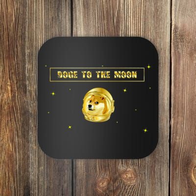 Doge To The Moon Dogecoin Crypto Currency Coaster