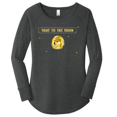 Doge To The Moon Dogecoin Crypto Currency Women's Perfect Tri Tunic Long Sleeve Shirt