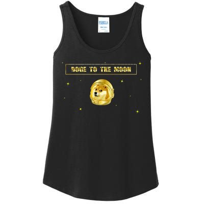 Doge To The Moon Dogecoin Crypto Currency Ladies Essential Tank