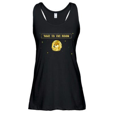 Doge To The Moon Dogecoin Crypto Currency Ladies Essential Flowy Tank