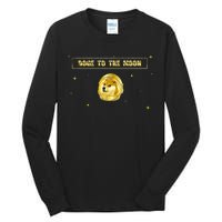 Doge To The Moon Dogecoin Crypto Currency Tall Long Sleeve T-Shirt