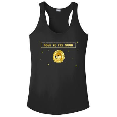 Doge To The Moon Dogecoin Crypto Currency Ladies PosiCharge Competitor Racerback Tank