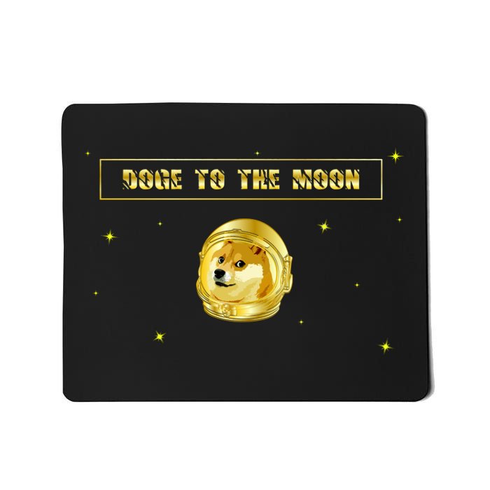 Doge To The Moon Dogecoin Crypto Currency Mousepad