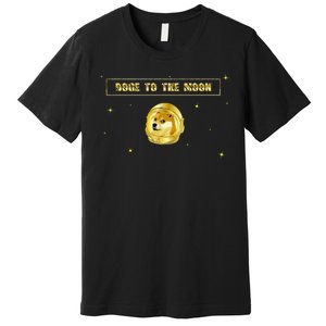 Doge To The Moon Dogecoin Crypto Currency Premium T-Shirt