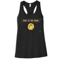 Doge To The Moon Dogecoin Crypto Currency Women's Racerback Tank