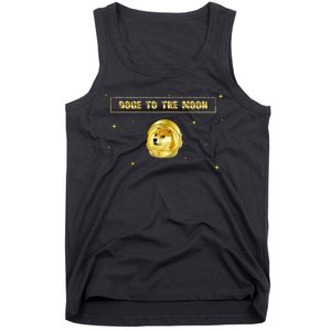 Doge To The Moon Dogecoin Crypto Currency Tank Top