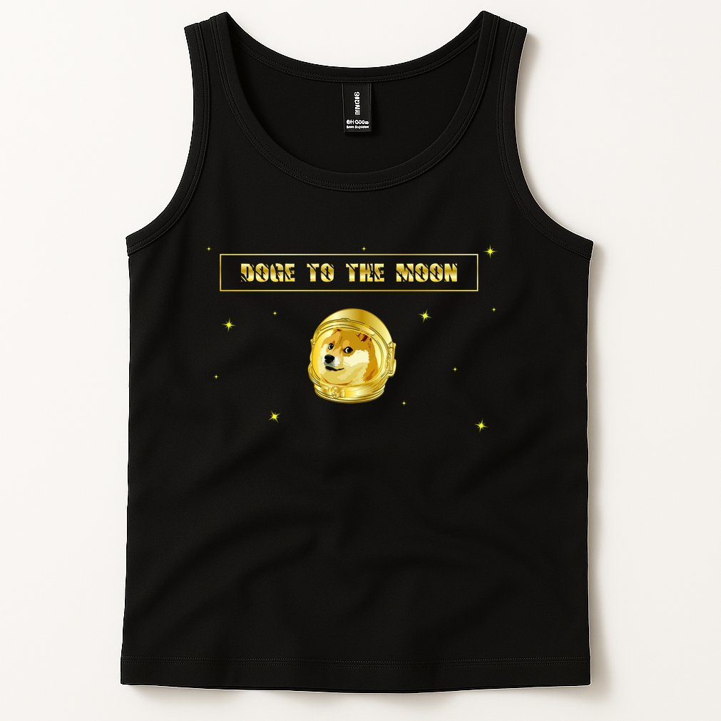 Doge To The Moon Dogecoin Crypto Currency Tank Top