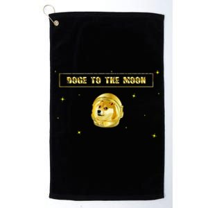 Doge To The Moon Dogecoin Crypto Currency Platinum Collection Golf Towel