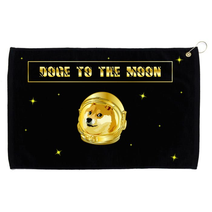 Doge To The Moon Dogecoin Crypto Currency Grommeted Golf Towel