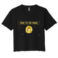 Doge To The Moon Dogecoin Crypto Currency Women's Crop Top Tee