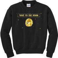 Doge To The Moon Dogecoin Crypto Currency Kids Sweatshirt