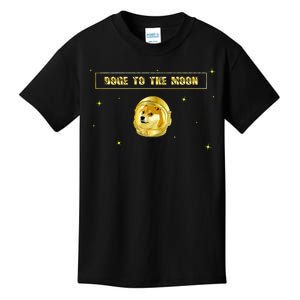 Doge To The Moon Dogecoin Crypto Currency Kids T-Shirt