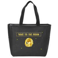 Doge To The Moon Dogecoin Crypto Currency Zip Tote Bag