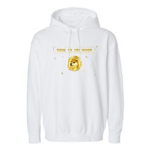 Doge To The Moon Dogecoin Crypto Currency Garment-Dyed Fleece Hoodie