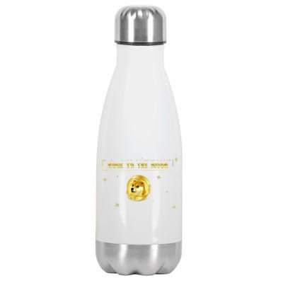 Doge To The Moon Dogecoin Crypto Currency Stainless Steel Insulated Water Bottle