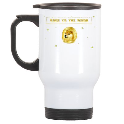 Doge To The Moon Dogecoin Crypto Currency Stainless Steel Travel Mug