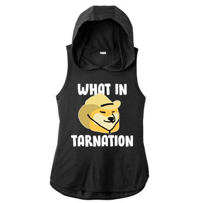 Doge What In Tarnation Ladies PosiCharge Tri-Blend Wicking Draft Hoodie Tank