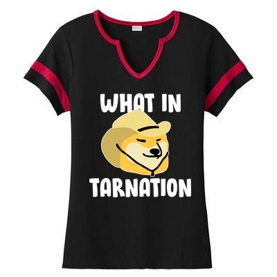 Doge What In Tarnation Ladies Halftime Notch Neck Tee