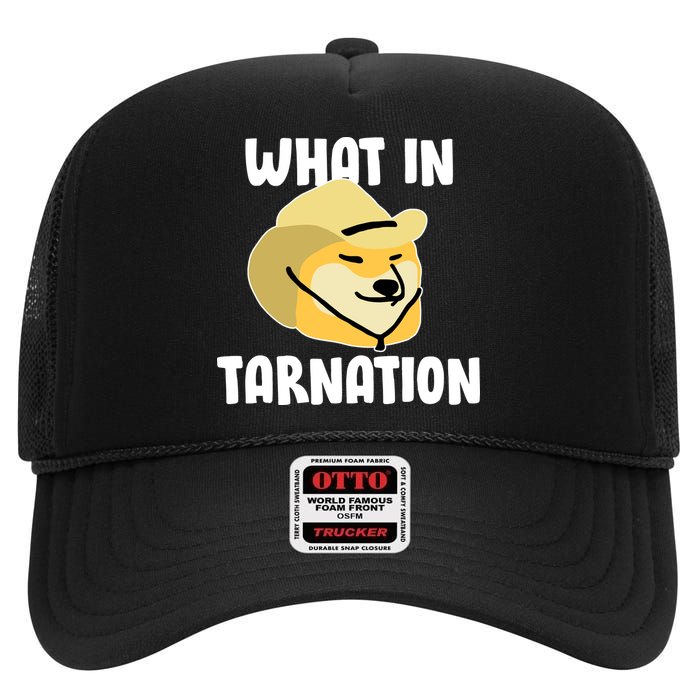 Doge What In Tarnation High Crown Mesh Back Trucker Hat