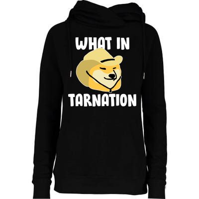 Doge What In Tarnation Womens Funnel Neck Pullover Hood