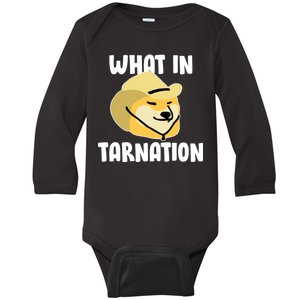 Doge What In Tarnation Baby Long Sleeve Bodysuit