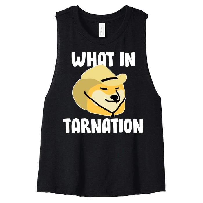 Doge What In Tarnation Women's Racerback Cropped Tank