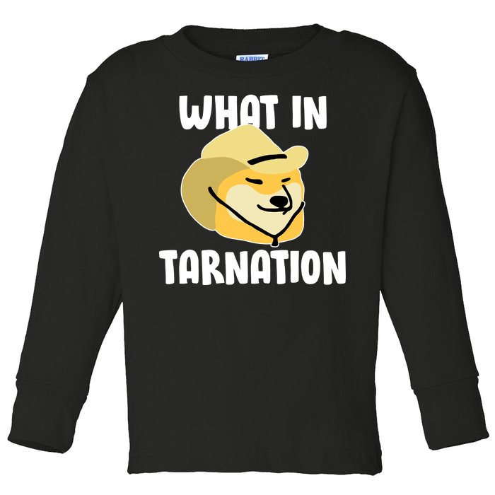 Doge What In Tarnation Toddler Long Sleeve Shirt