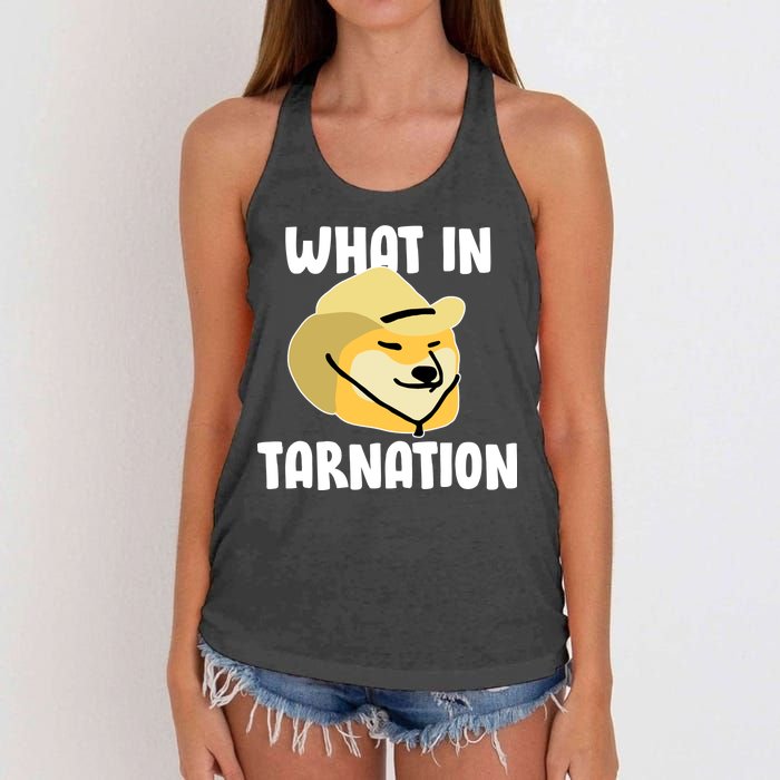 Doge What In Tarnation Women's Knotted Racerback Tank