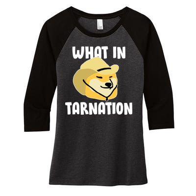 Doge What In Tarnation Women's Tri-Blend 3/4-Sleeve Raglan Shirt