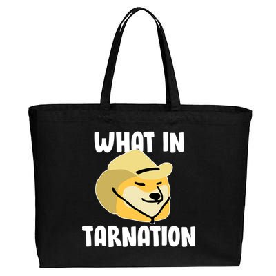 Doge What In Tarnation Cotton Canvas Jumbo Tote