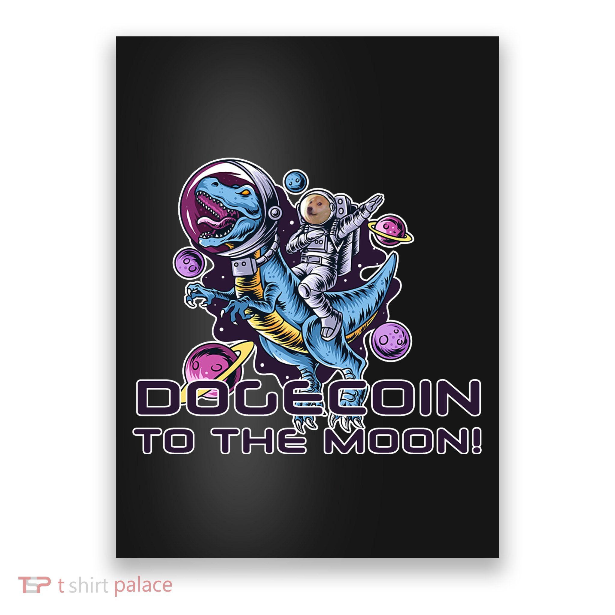 Dogecoin Crypto Currency Doge Dinosaur Poster