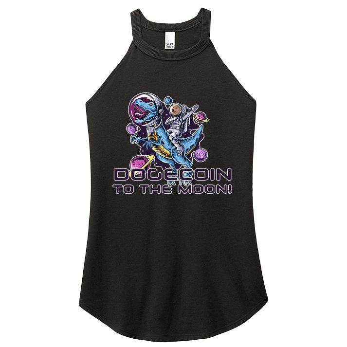 Dogecoin Crypto Currency Doge Dinosaur Women's Perfect Tri Rocker Tank