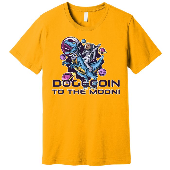 Dogecoin Crypto Currency Doge Dinosaur Premium T-Shirt