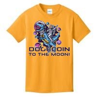 Dogecoin Crypto Currency Doge Dinosaur Kids T-Shirt