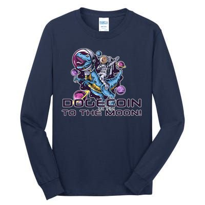 Dogecoin Crypto Currency Doge Dinosaur Tall Long Sleeve T-Shirt