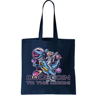 Dogecoin Crypto Currency Doge Dinosaur Tote Bag