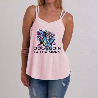 Dogecoin Crypto Currency Doge Dinosaur Women's Strappy Tank