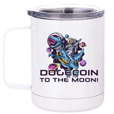 Dogecoin Crypto Currency Doge Dinosaur 12 oz Stainless Steel Tumbler Cup