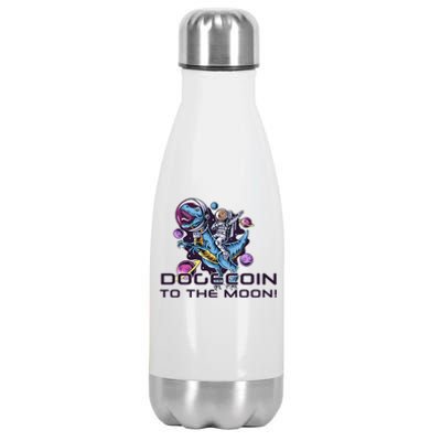 Dogecoin Crypto Currency Doge Dinosaur Stainless Steel Insulated Water Bottle