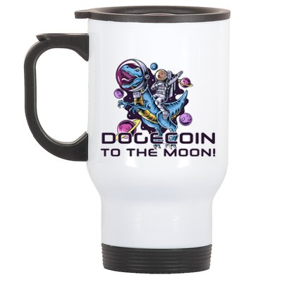 Dogecoin Crypto Currency Doge Dinosaur Stainless Steel Travel Mug