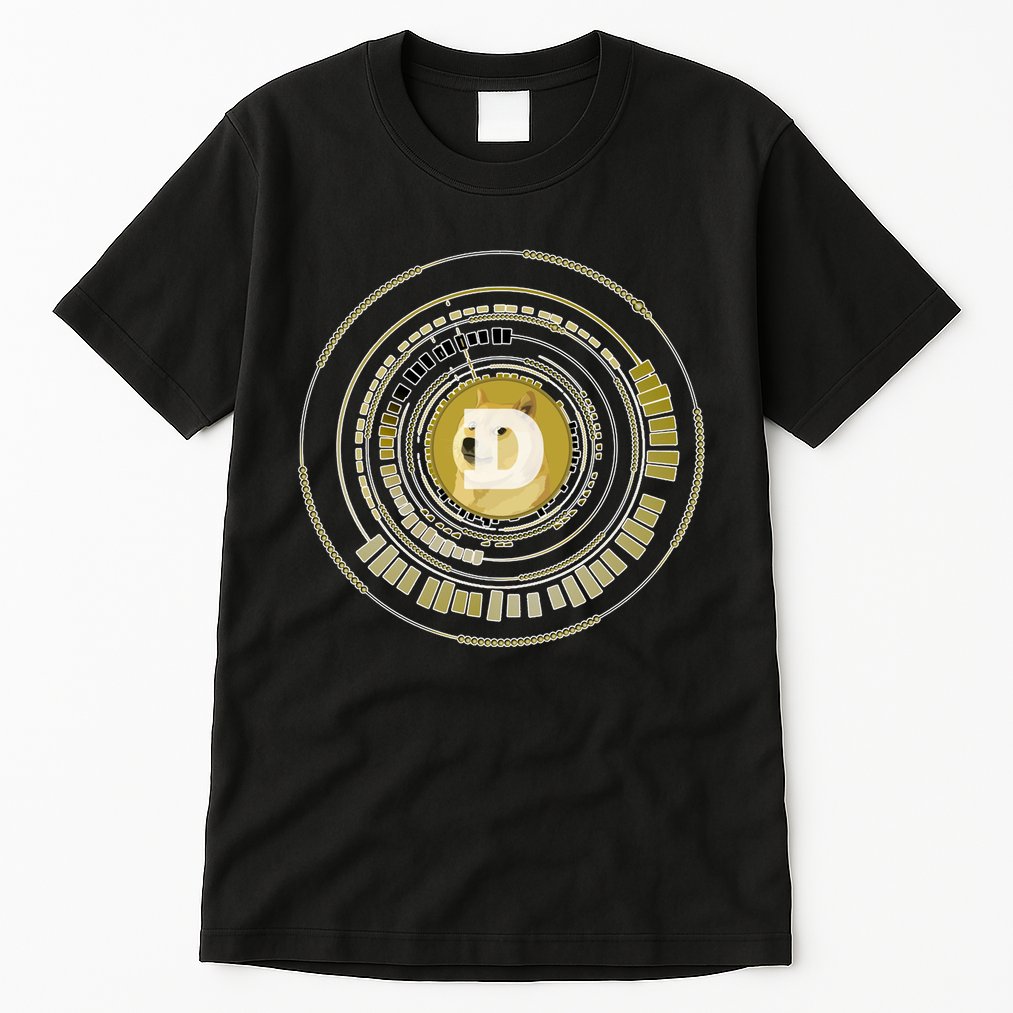 Dogecoin Cryptocurrency Crypto Gold Logo Tall T-Shirt