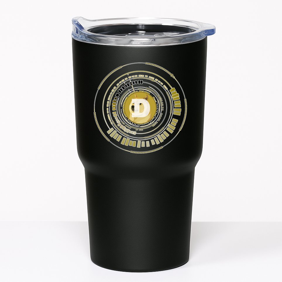 Dogecoin Cryptocurrency Crypto Gold Logo Tumbler