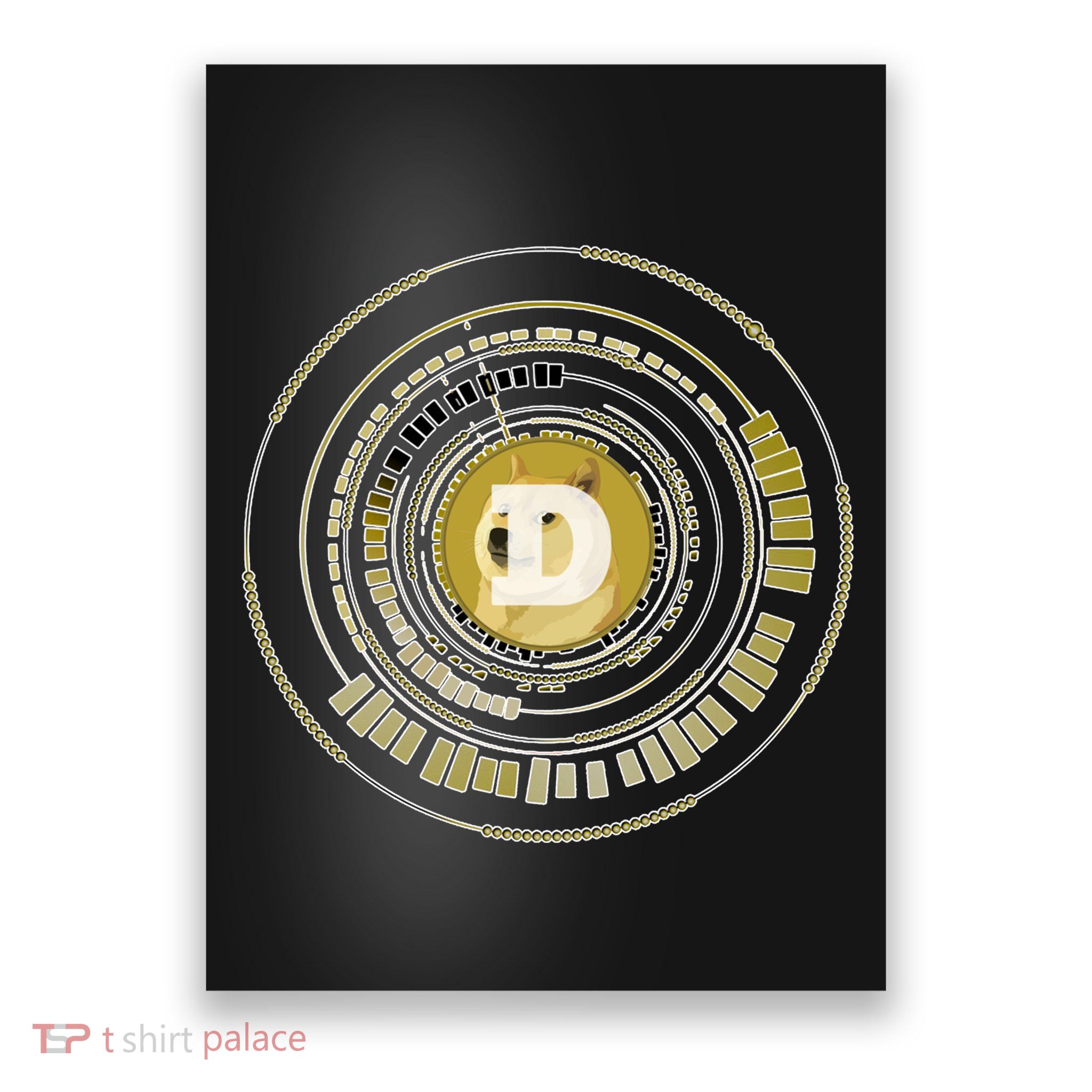 Dogecoin Cryptocurrency Crypto Gold Logo Poster