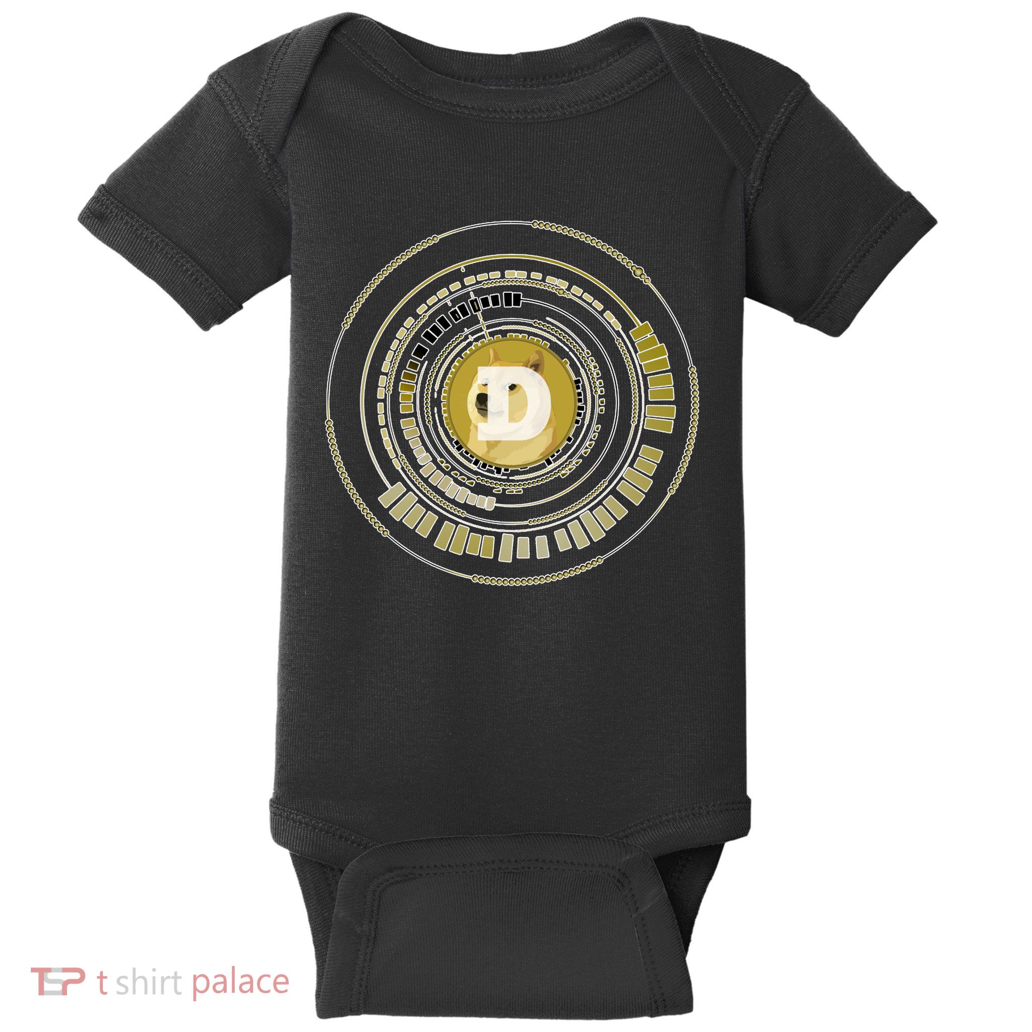 Dogecoin Cryptocurrency Crypto Gold Logo Baby Bodysuit