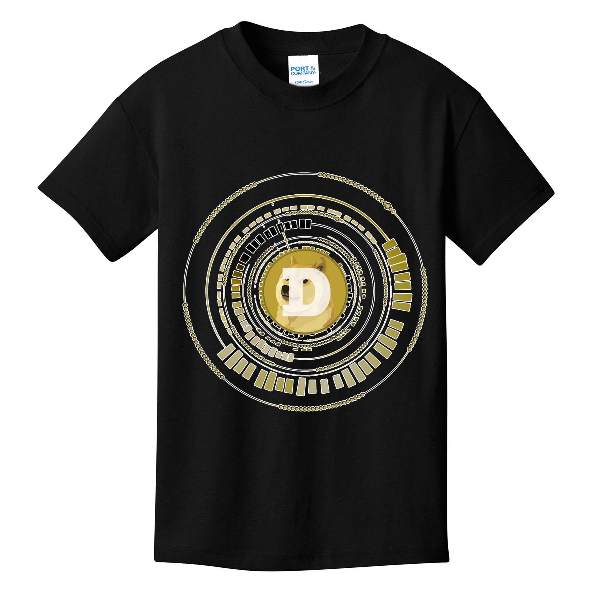 Dogecoin Cryptocurrency Crypto Gold Logo Kids T-Shirt