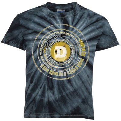 Dogecoin Cryptocurrency Crypto Gold Logo Kids Tie-Dye T-Shirt